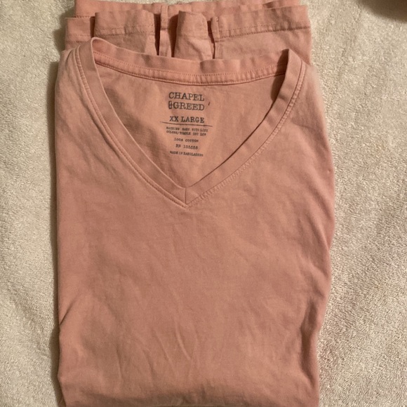 Pink V-Neck Short Sleeve Tee - Picture 5 of 6